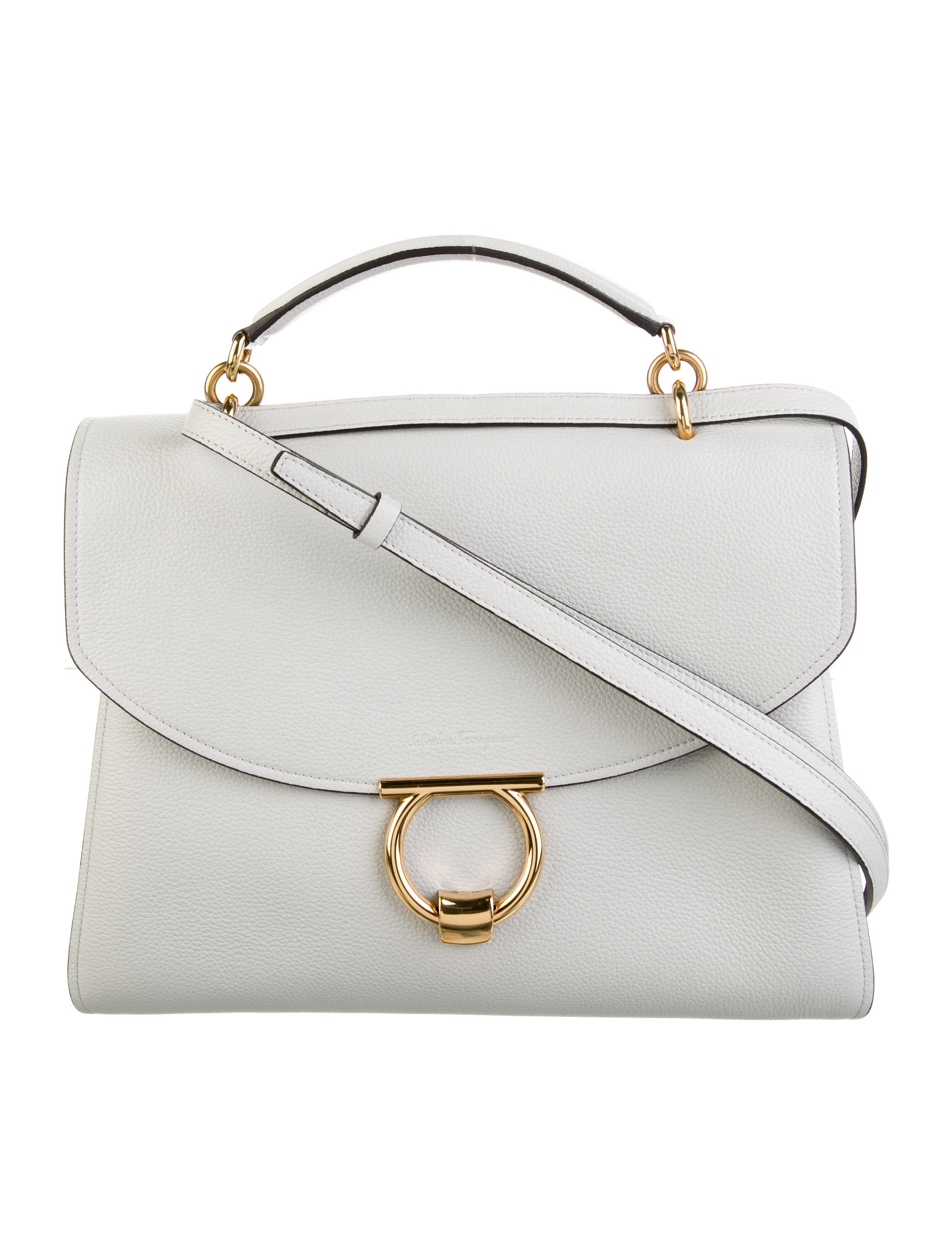 Salvatore Ferragamo Margot Gancini Top Handle Bag - Grey