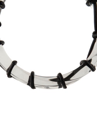 Salvatore Ferragamo Leather Cord & Plexiglass Collar