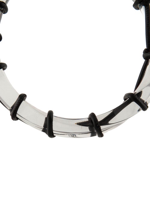 Salvatore Ferragamo Leather Cord & Plexiglass Collar