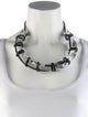 Salvatore Ferragamo Leather Cord & Plexiglass Collar
