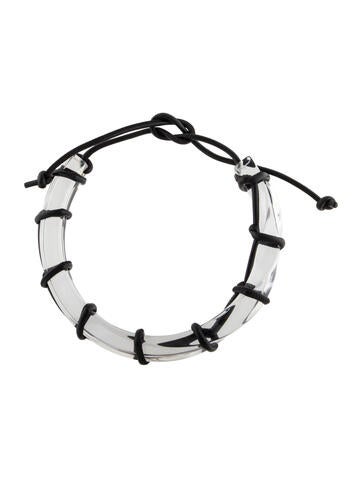 Salvatore Ferragamo Choker Leather Cord & Plexiglass Collar