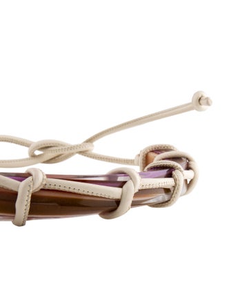 Salvatore Ferragamo Leather Cord & Swirled Plexiglass Collar