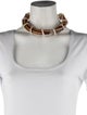 Salvatore Ferragamo Leather Cord & Swirled Plexiglass Collar