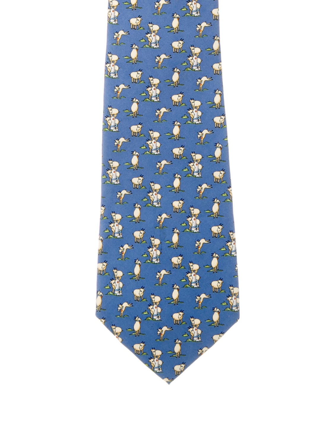 Salvatore Ferragamo Billy Goat Print Silk Tie