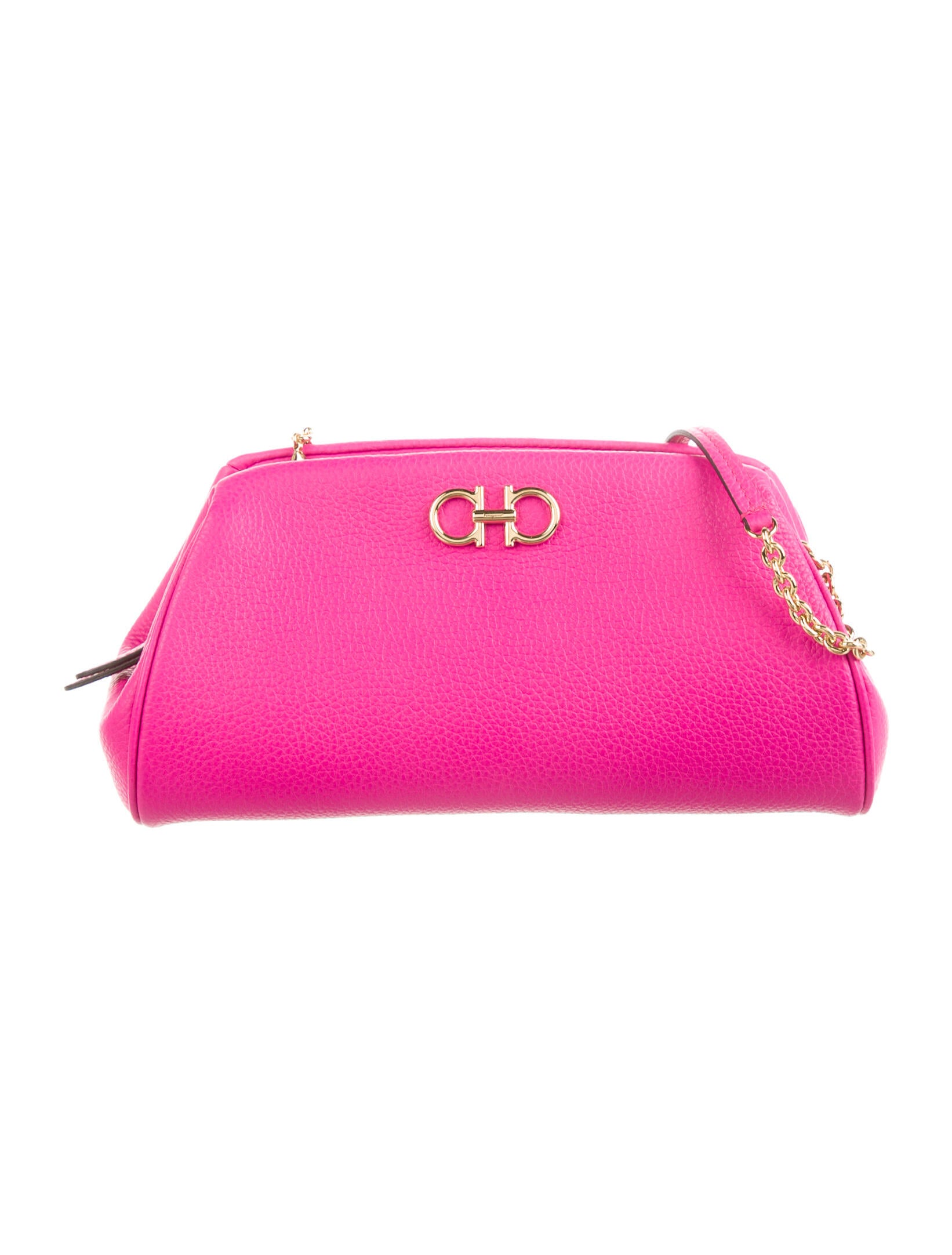 Salvatore Ferragamo ChainLink Leather Crossbody Bag Pink Crossbody