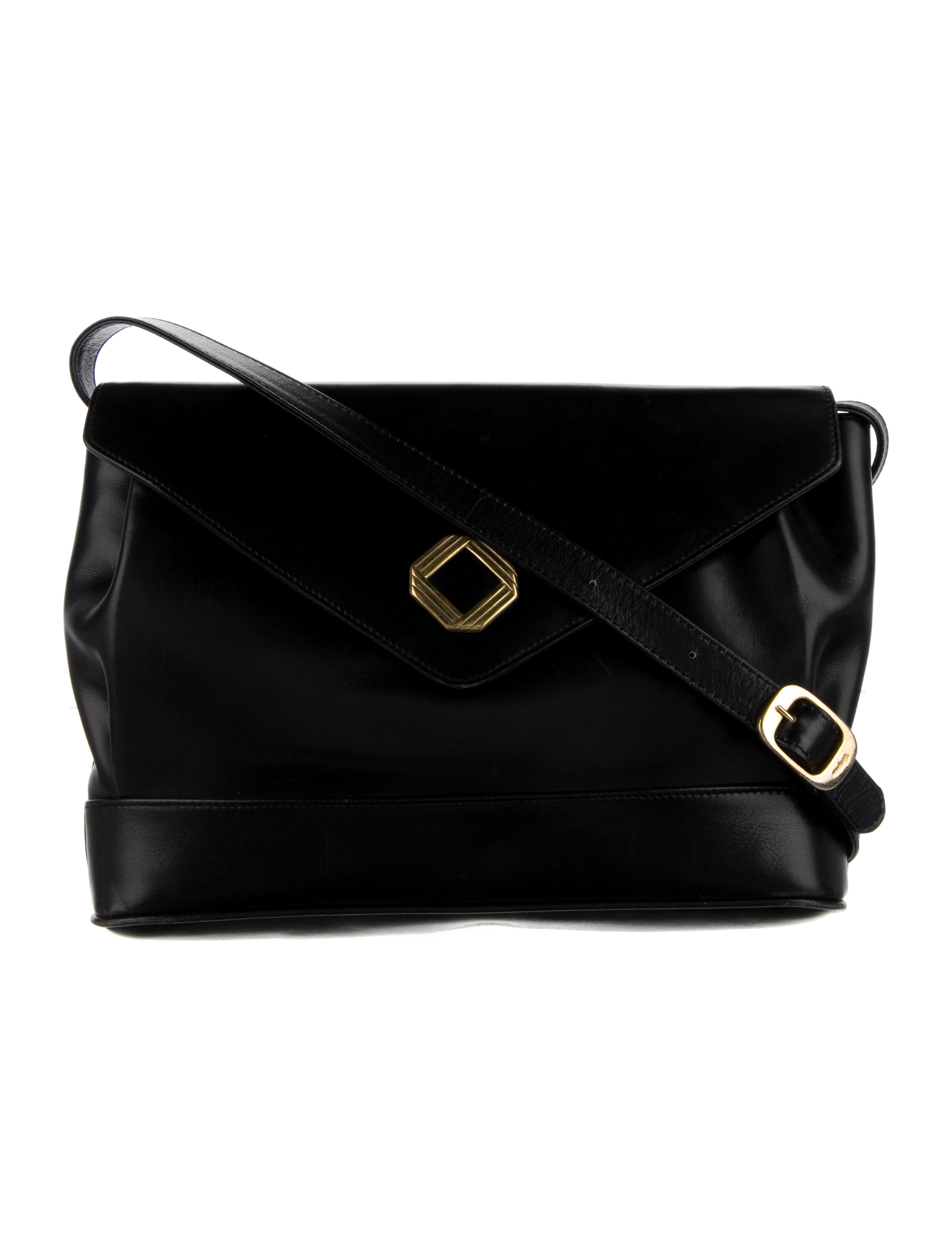 Salvatore Ferragamo Leather Crossbody Bag Black Crossbody Bags, Handbags SAL310140 The