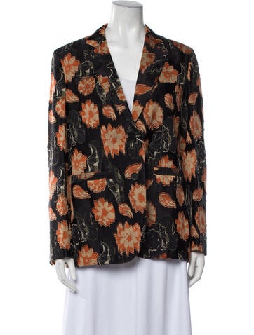 Salvatore Ferragamo Jackets Floral Print Blazer Us8, It44 | M