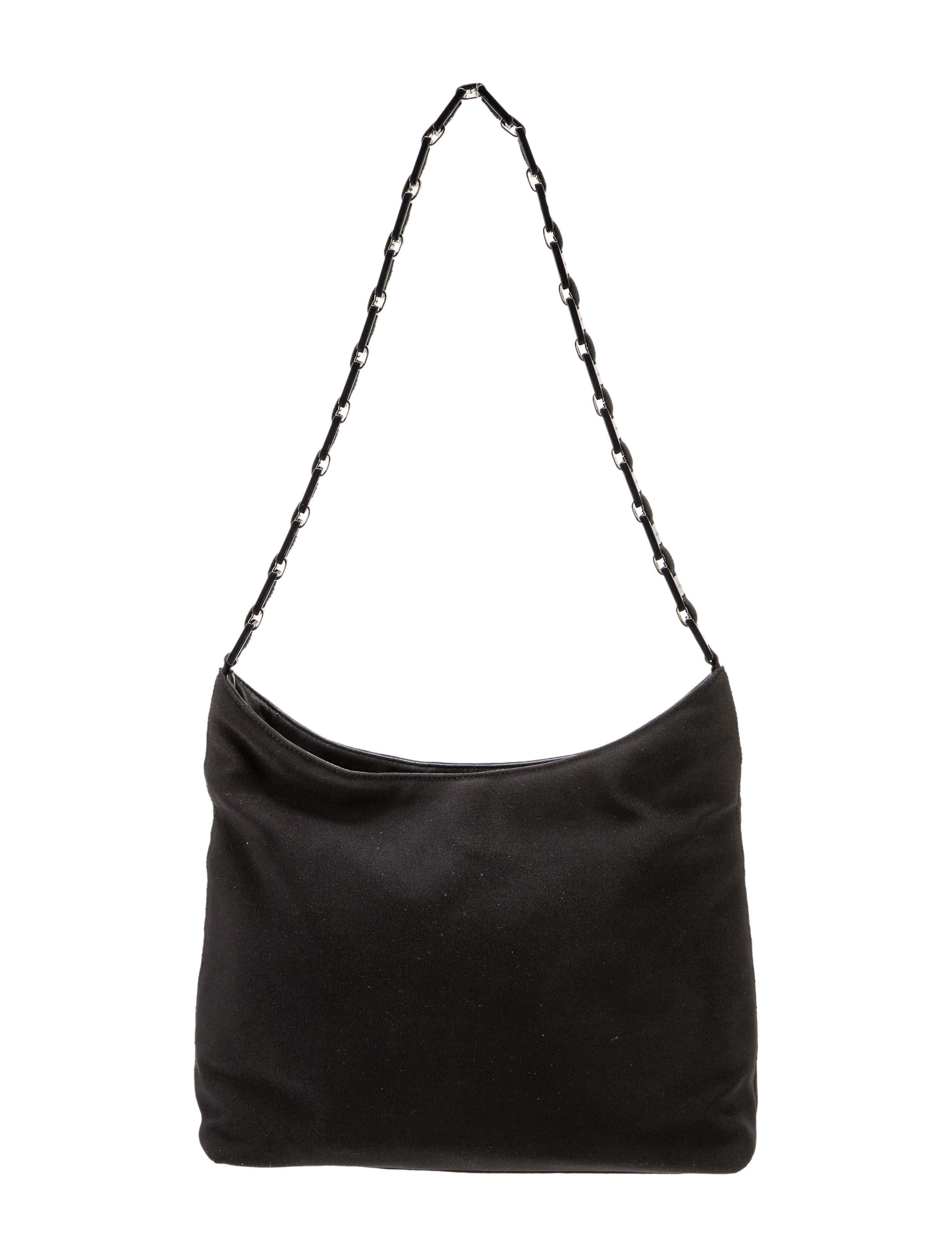 Salvatore Ferragamo Nylon ChainLinked Shoulder Bag Black Shoulder