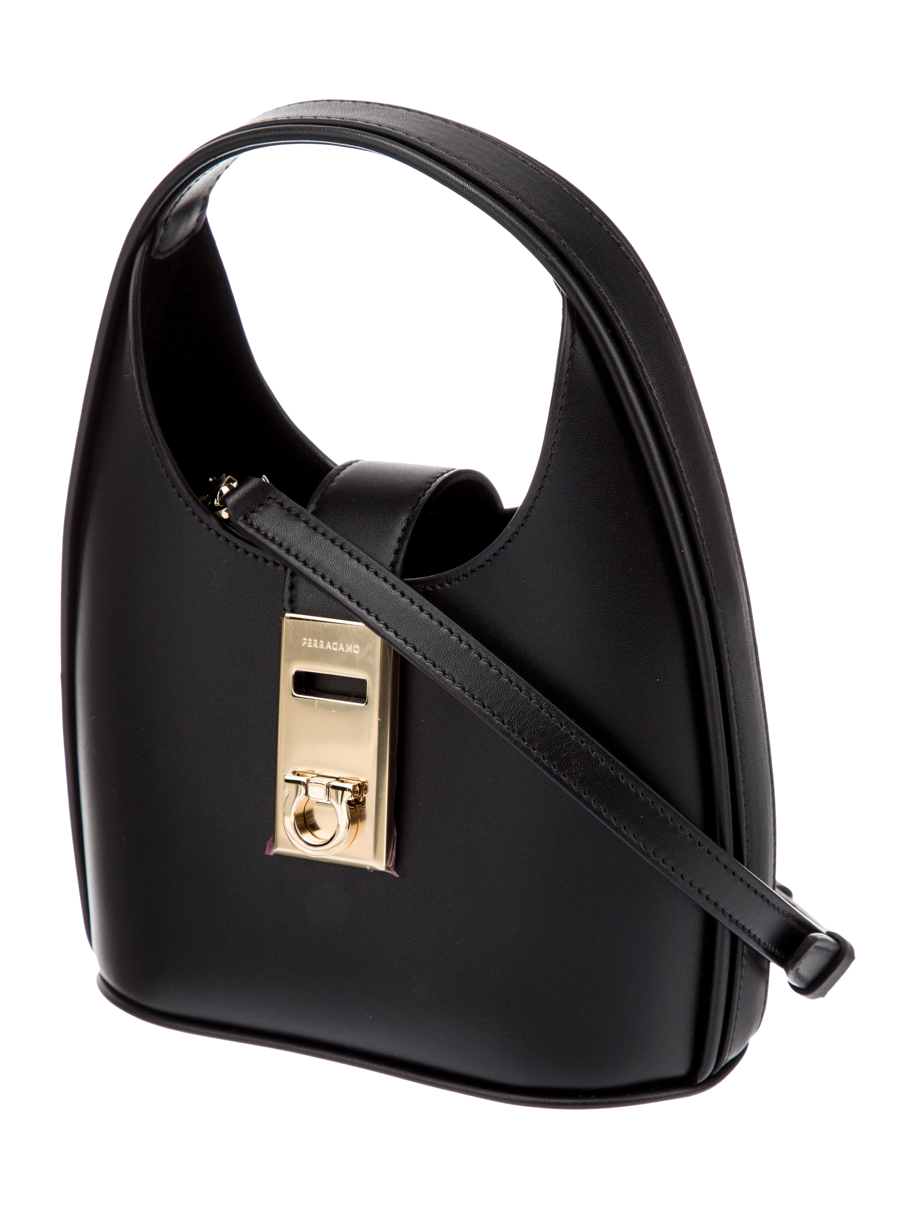 Salvatore Ferragamo Mini Gancini Hobo Bag w/Tags - Black Mini Bags