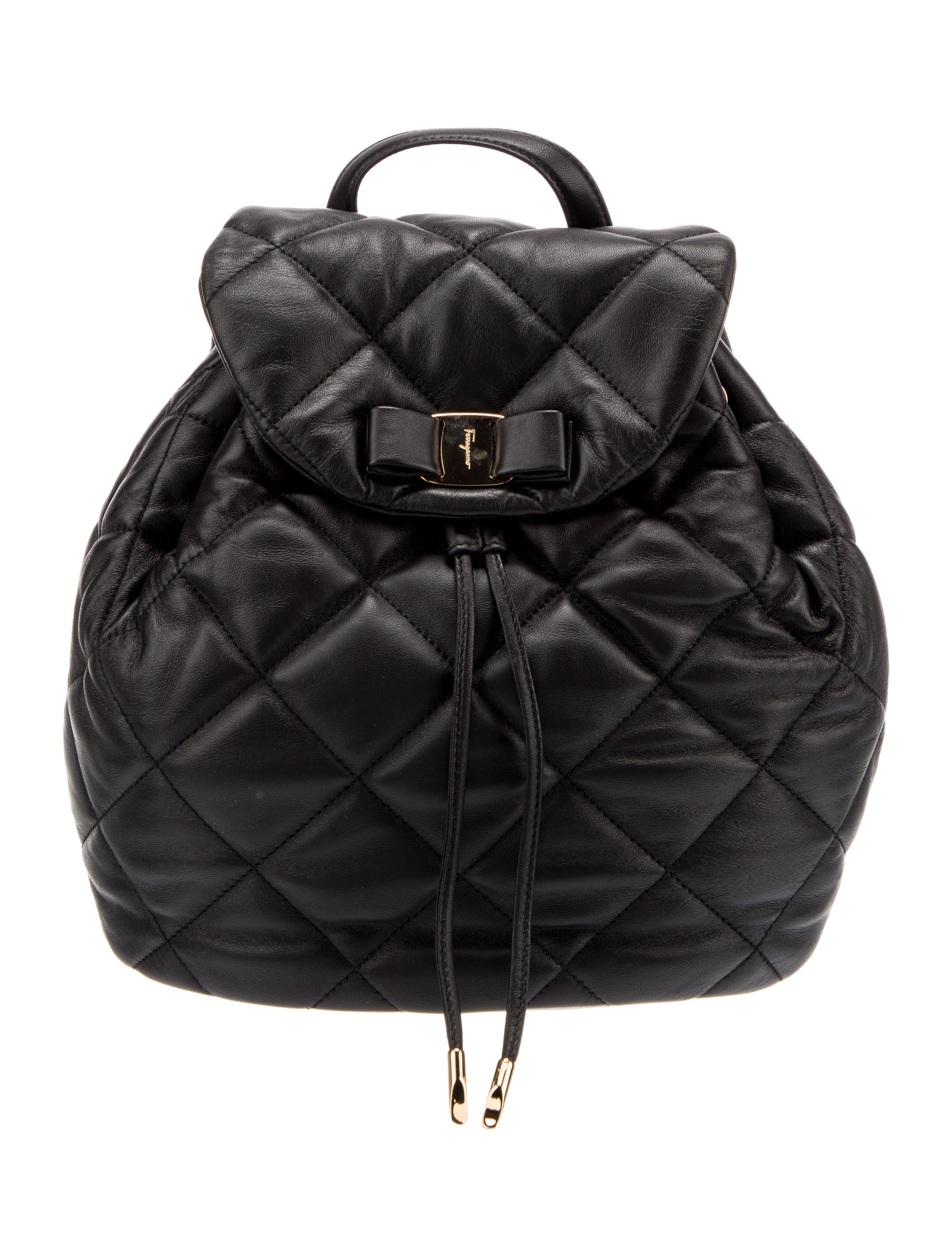 Salvatore Ferragamo Quilted Leather Backpack - Black