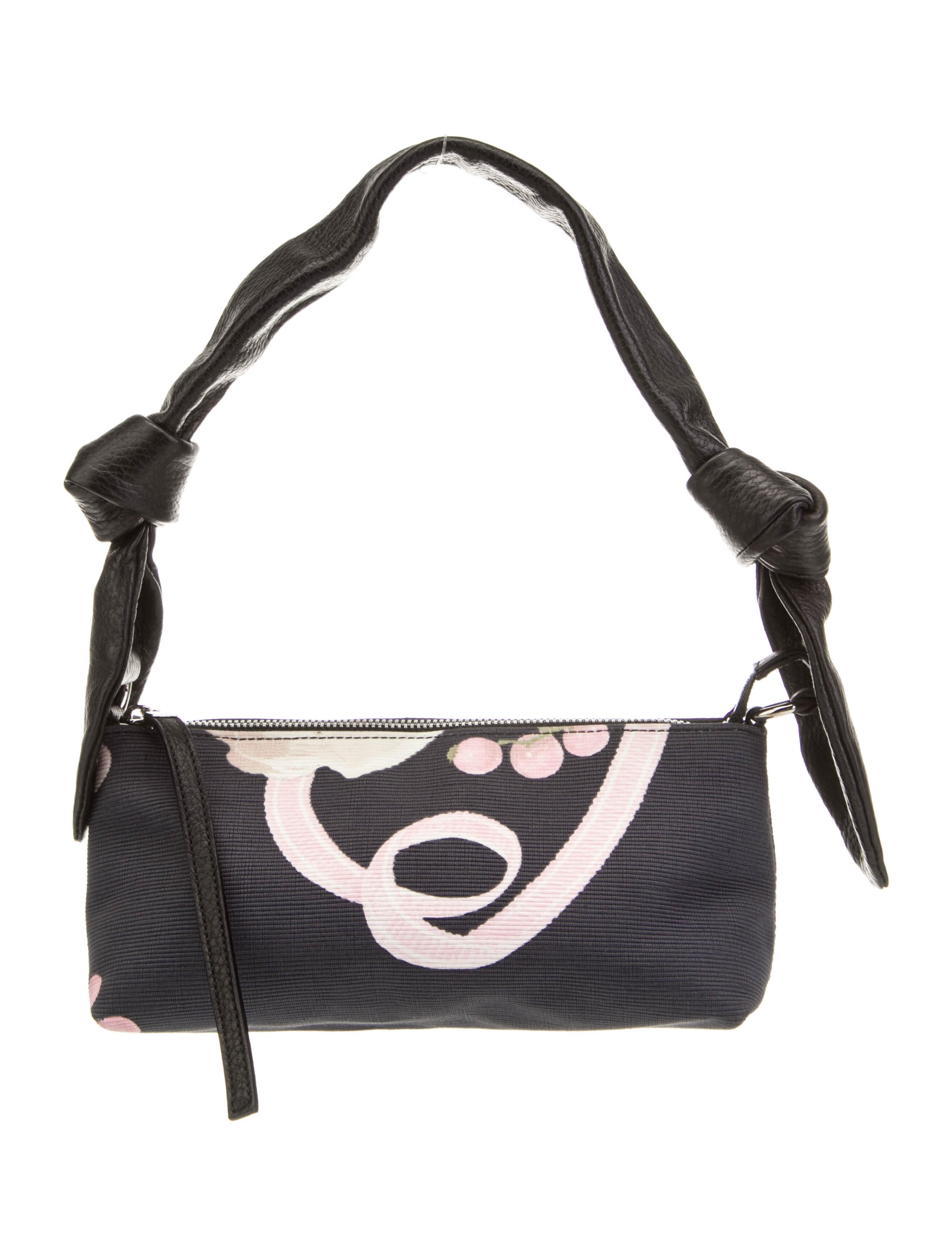 Salvatore Ferragamo Printed Nylon Shoulder Bag Blue Shoulder Bags