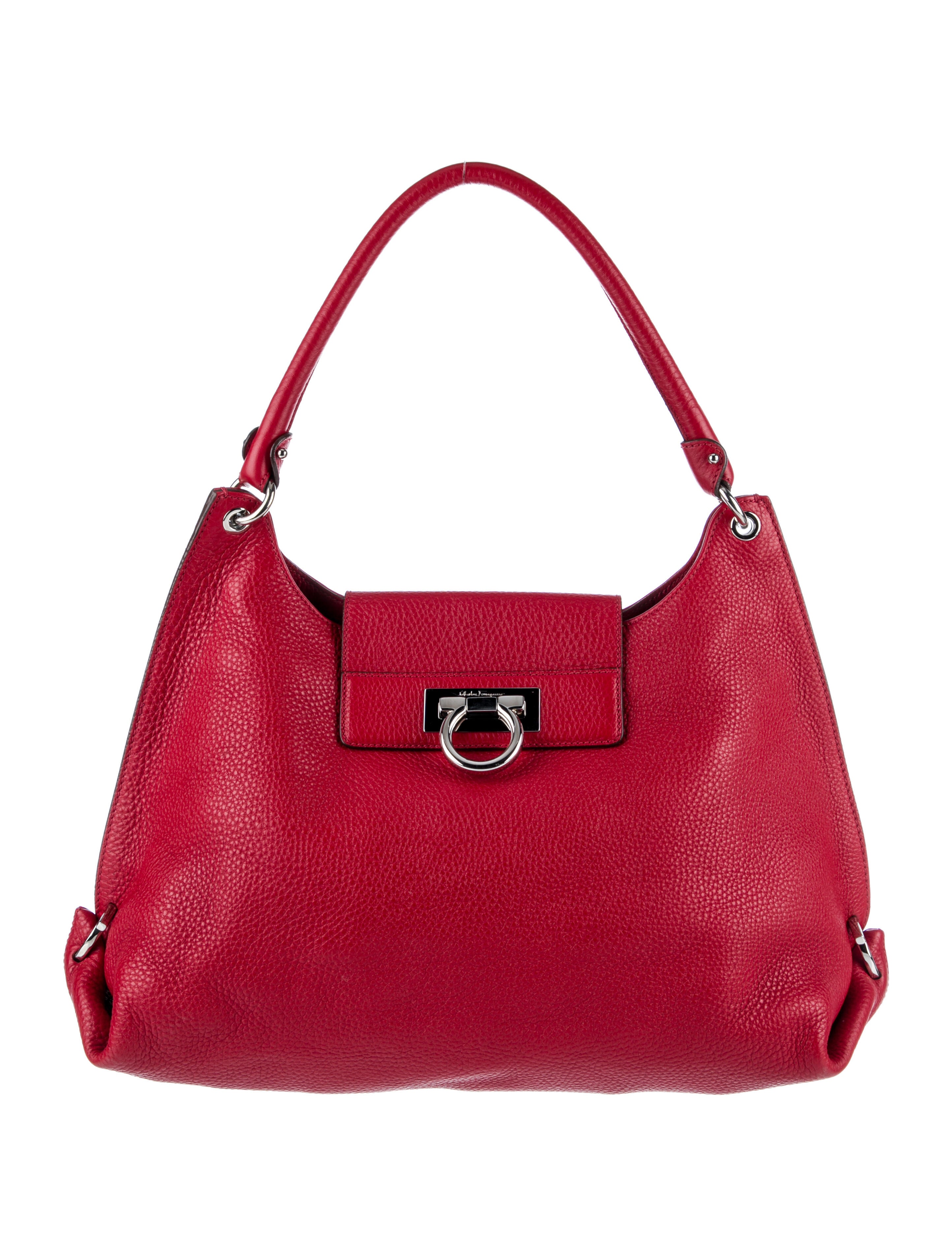 Salvatore Ferragamo Leather Shoulder Bag Red Shoulder Bags, Handbags SAL326395 The RealReal