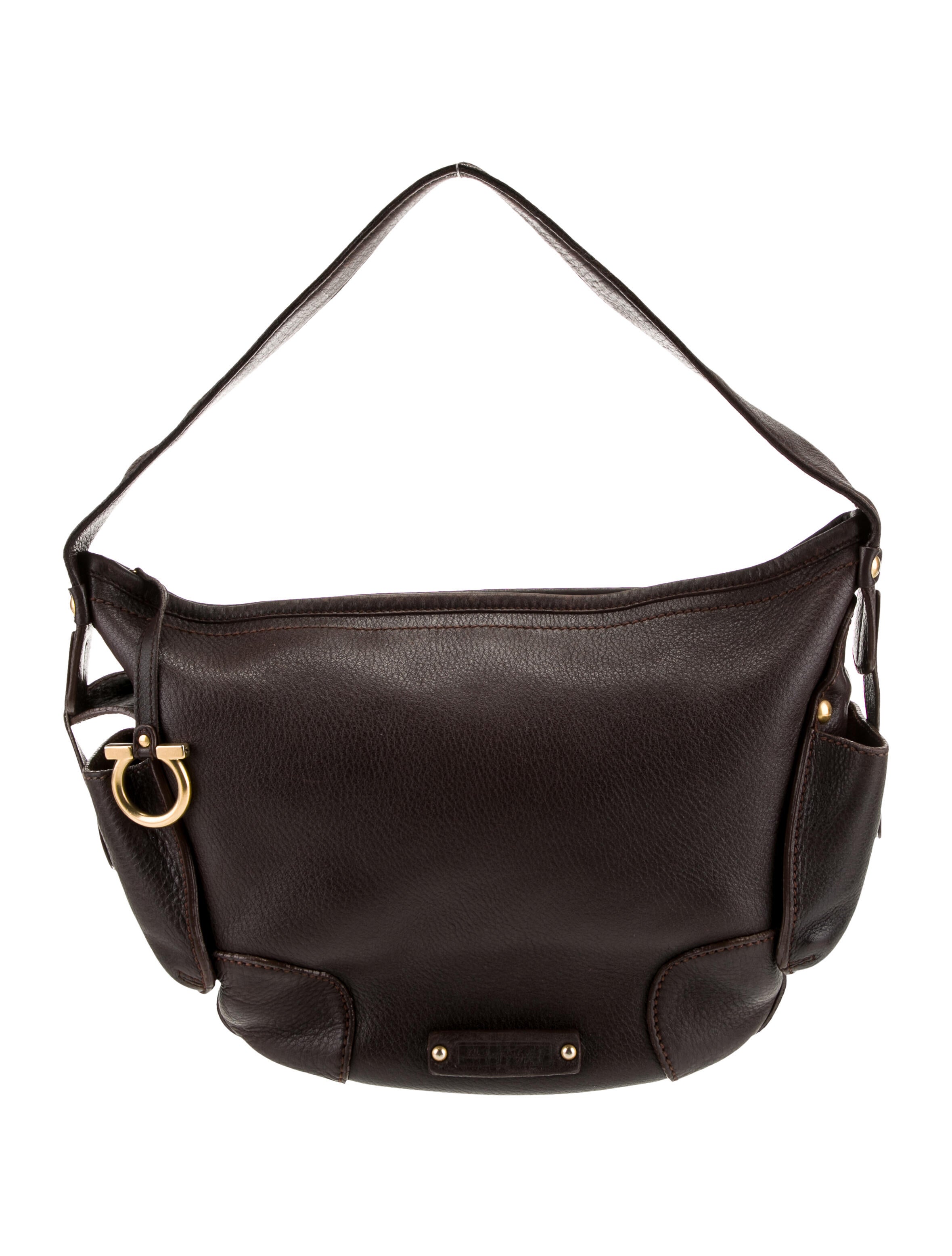 Salvatore Ferragamo Leather Shoulder Bag Brown Shoulder Bags