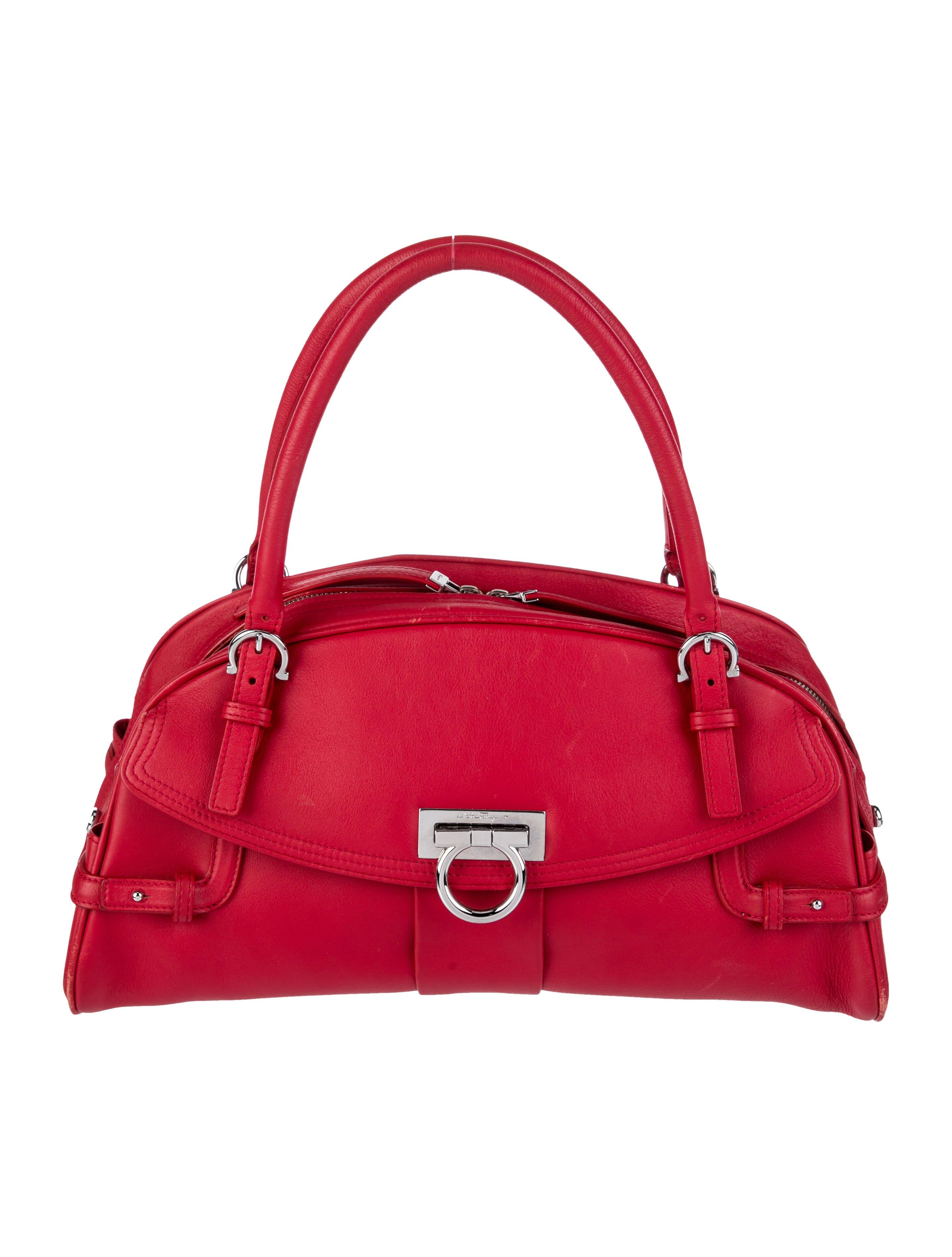 Salvatore Ferragamo Suede LeatherTrimmed Handle Bag Pink Handle Bags