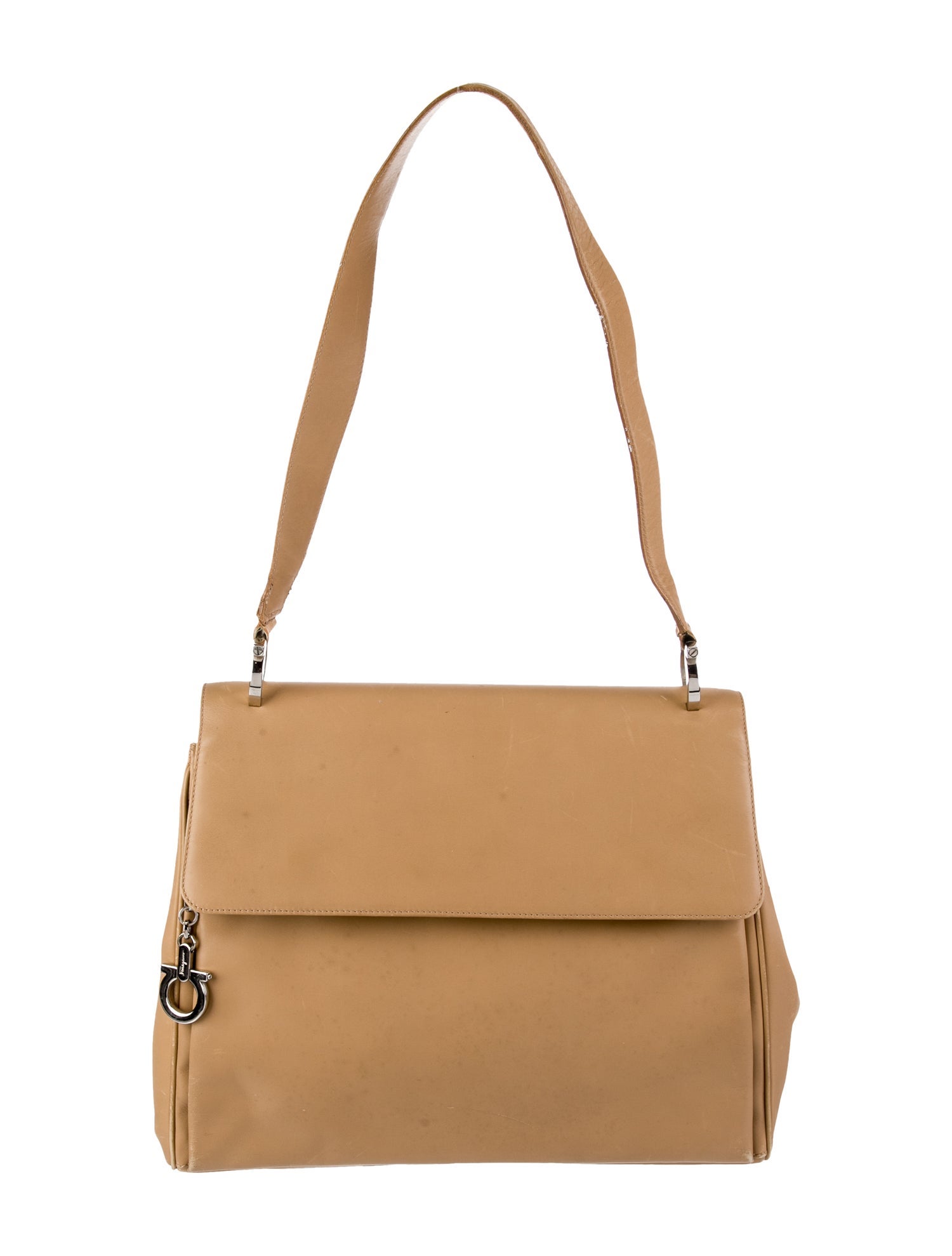 Salvatore Ferragamo Leather Shoulder Bag Neutrals Shoulder Bags