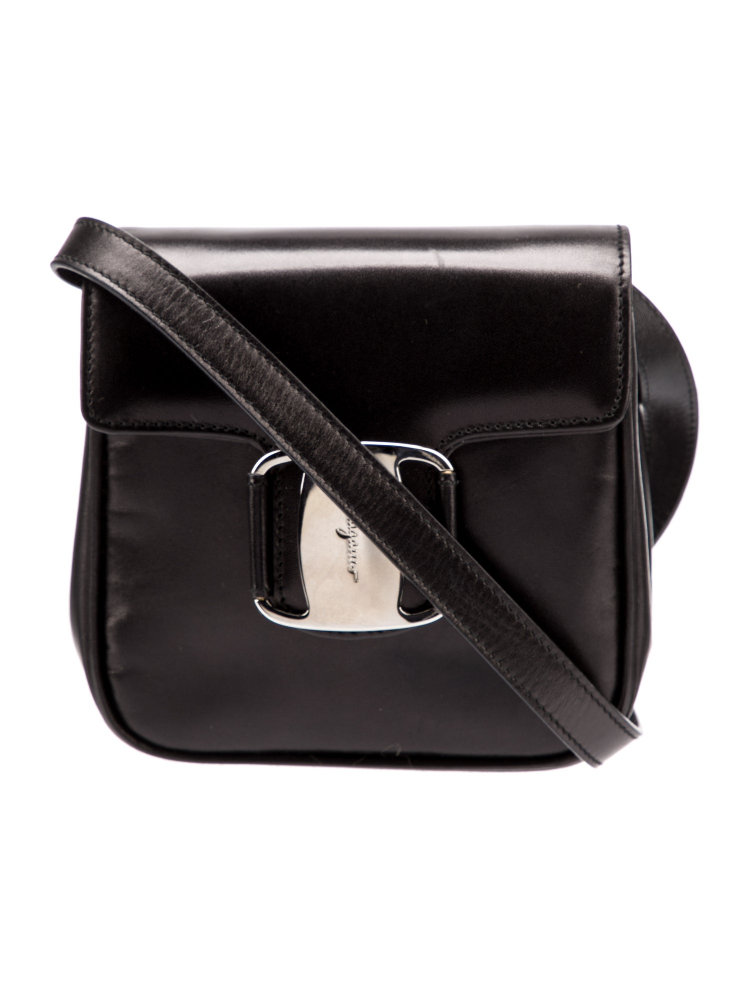 Salvatore Ferragamo Leather Crossbody Bag Black Crossbody Bags