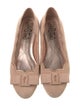 Salvatore Ferragamo Suede Bow Accents Ballet Flats