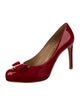 Salvatore Ferragamo Patent Leather Bow Accents Pumps
