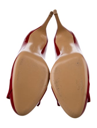 Salvatore Ferragamo Patent Leather Bow Accents Pumps
