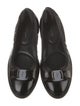 Salvatore Ferragamo Patent Leather Bow Accents Ballet Flats