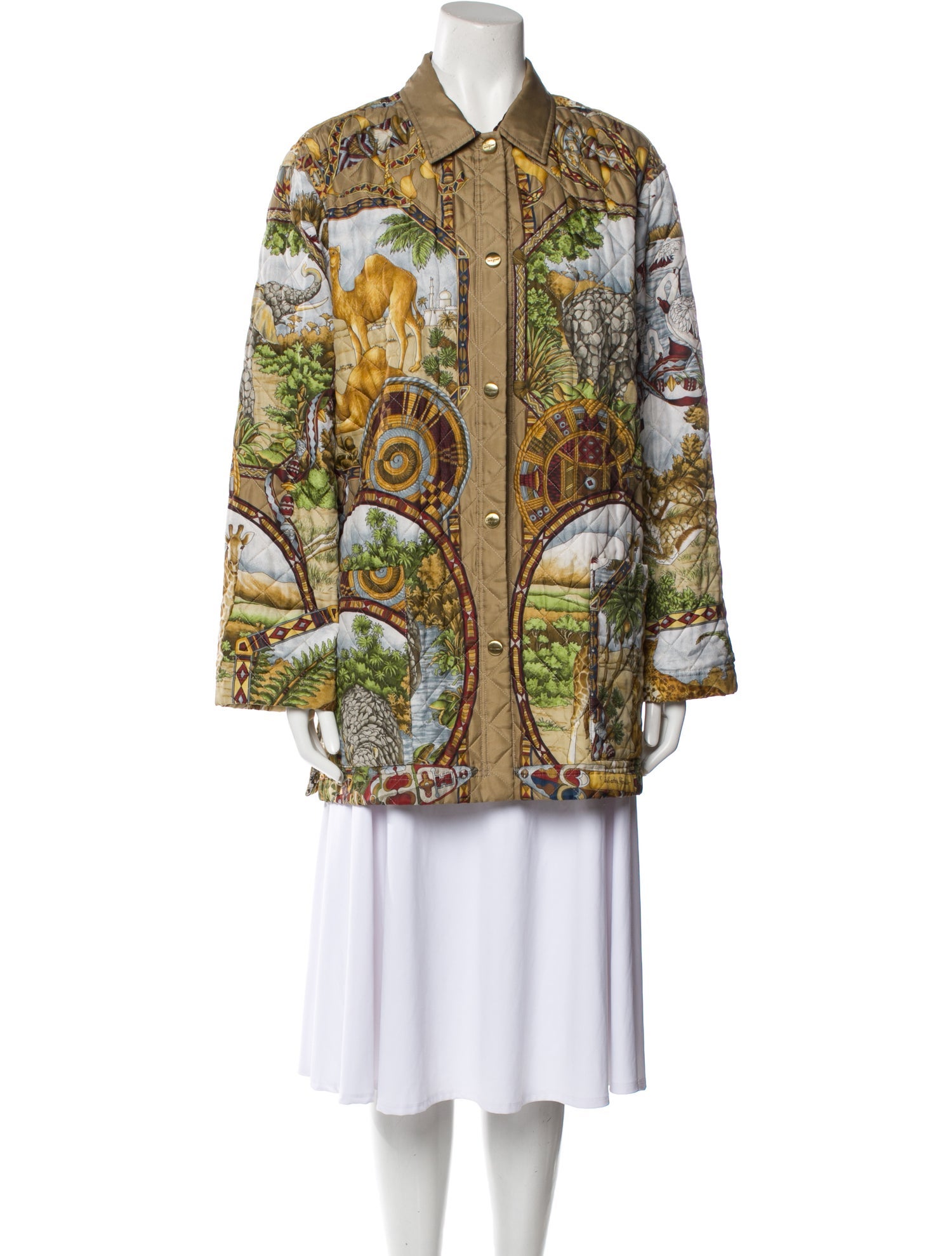 Salvatore Ferragamo Printed Evening Jacket - Brown Jackets, Clothing ...