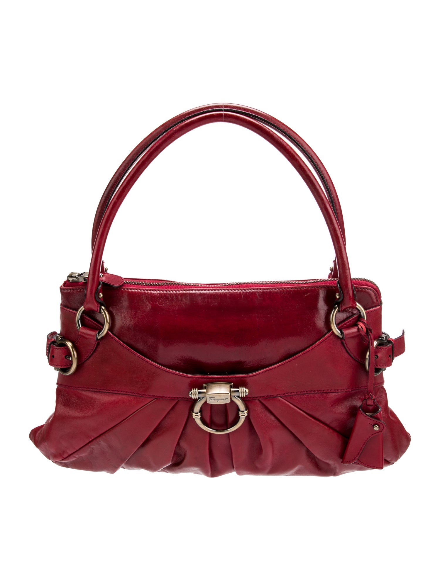 Salvatore Ferragamo Leather Shoulder Bag - Red Shoulder Bags, Handbags ...