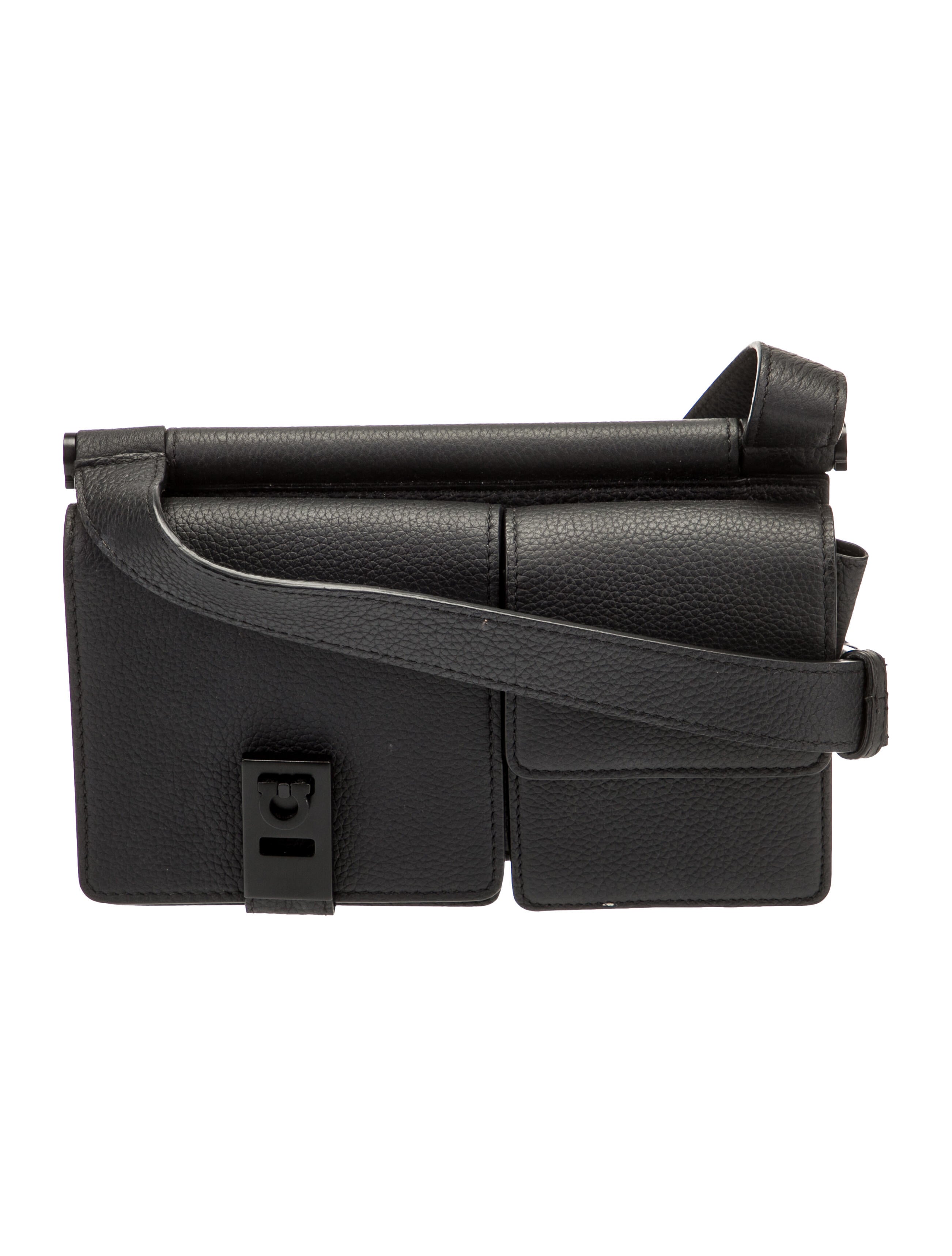 Salvatore Ferragamo Leather Messenger Bag Black Messenger Bags, Bags SAL342429 The RealReal