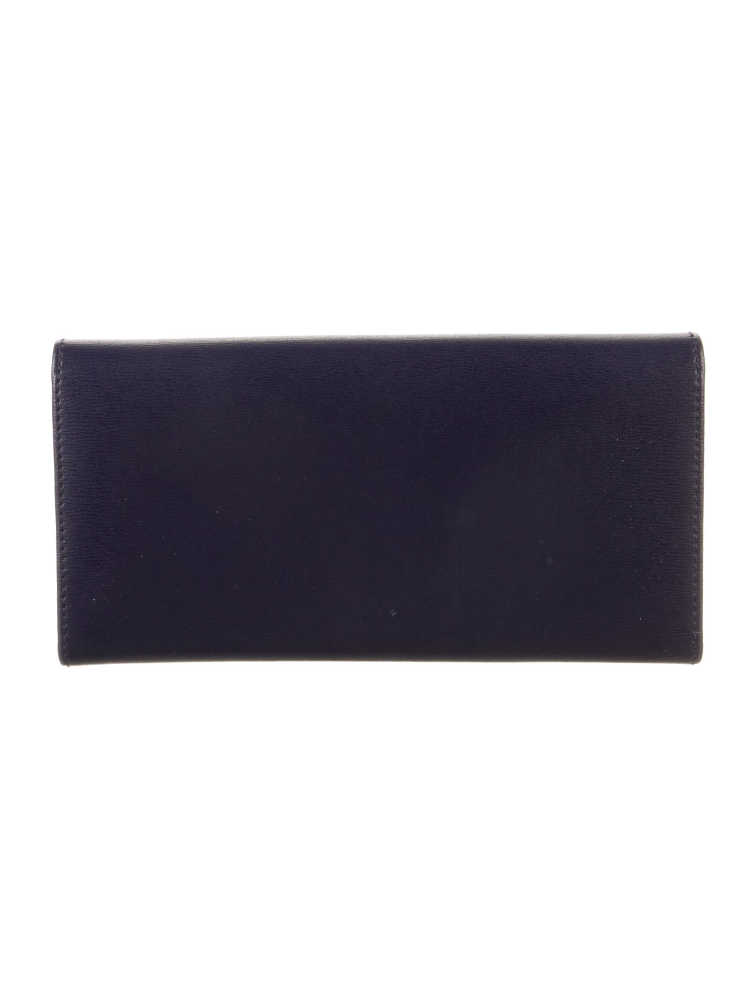 Salvatore Ferragamo Leather Trifold Wallet Blue Wallets, Accessories