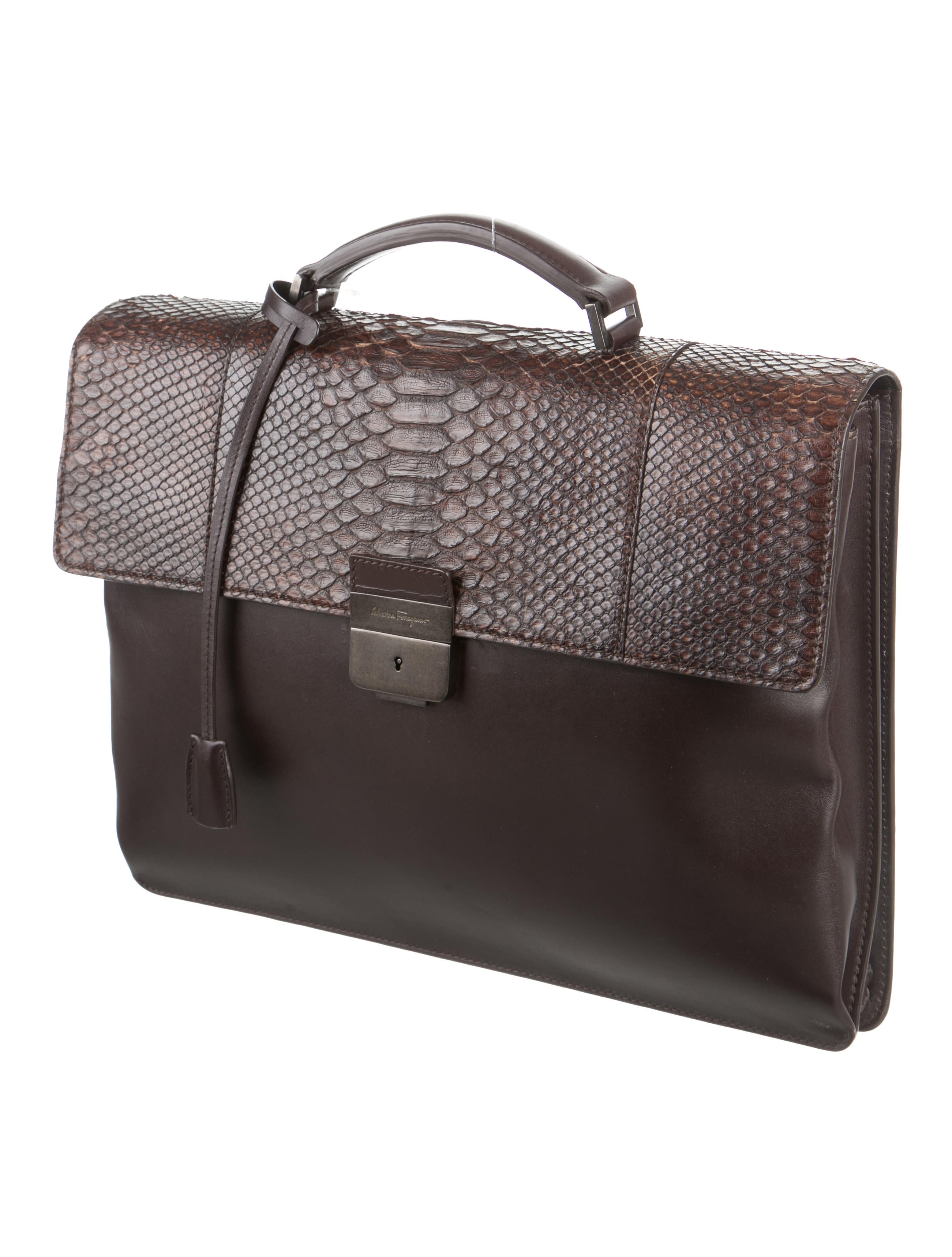 Salvatore Ferragamo Python Flap Briefcase Bags SAL34924 The RealReal