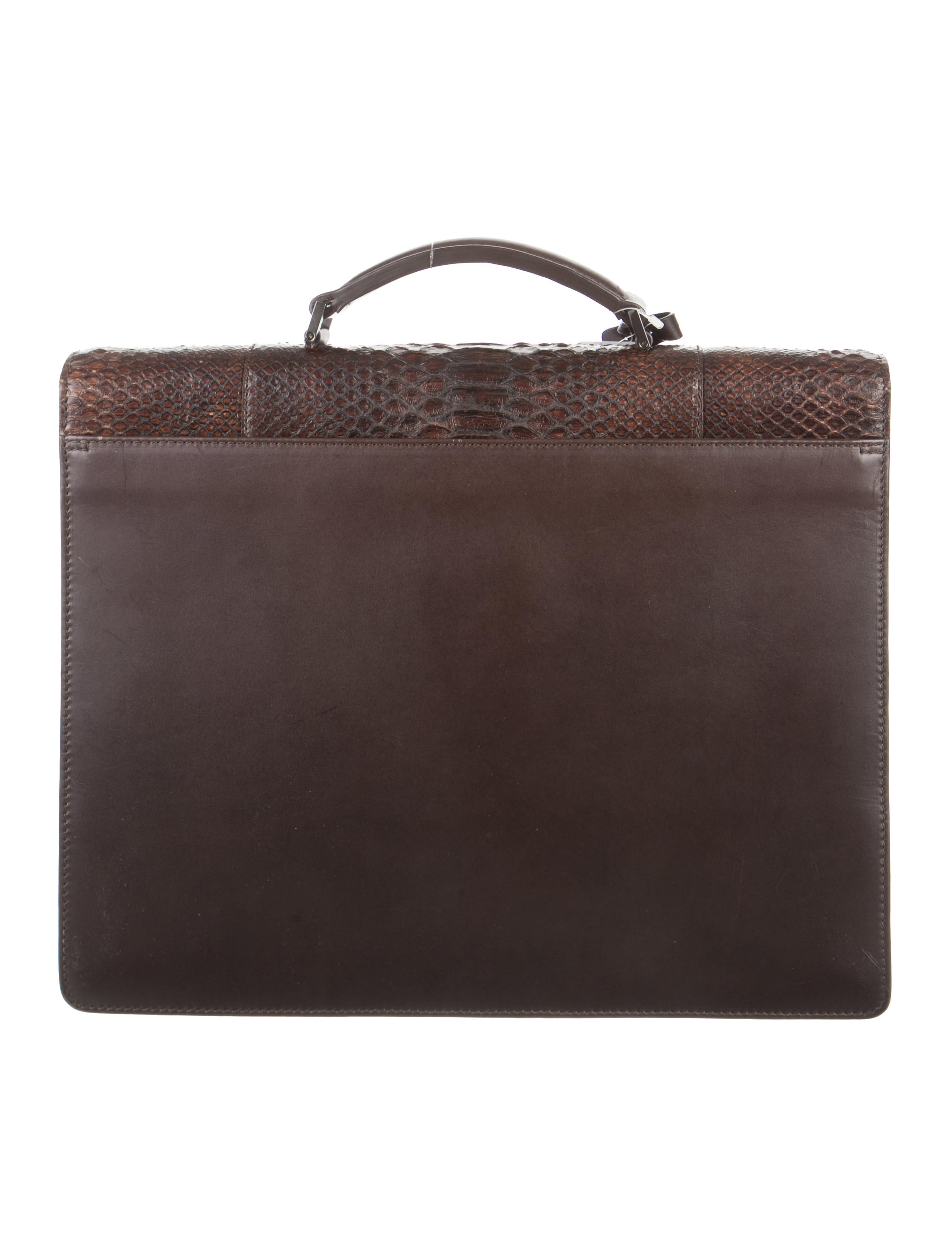 Salvatore Ferragamo Python Flap Briefcase Bags SAL34924 The RealReal