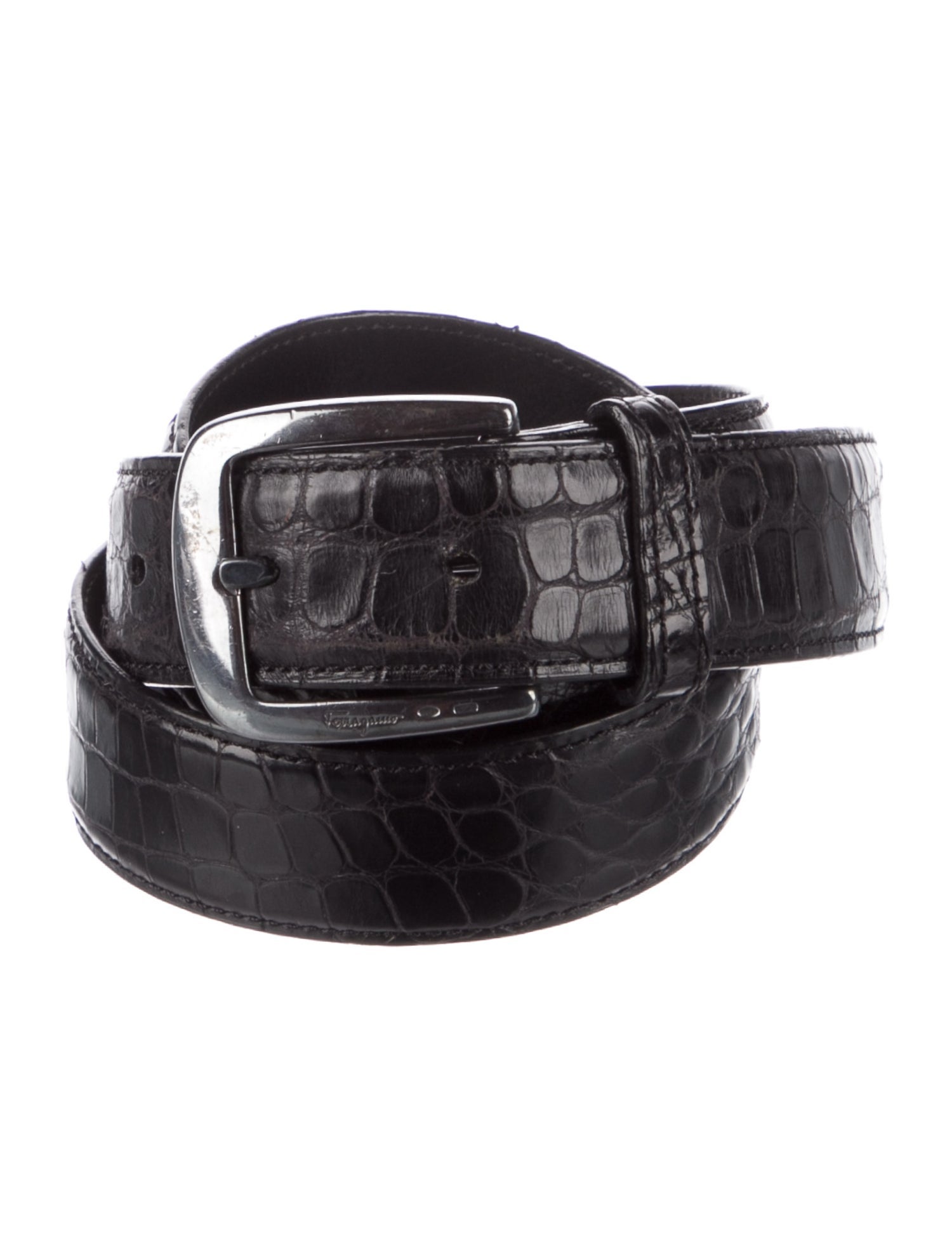 Salvatore Ferragamo Crocodile Waist Belt