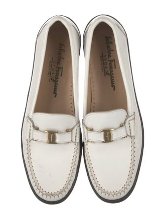 Salvatore Ferragamo Leather Whipstitch Trim Loafers