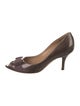 Salvatore Ferragamo Patent Leather Bow Accents Pumps