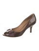Salvatore Ferragamo Patent Leather Bow Accents Pumps