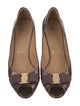 Salvatore Ferragamo Patent Leather Bow Accents Pumps