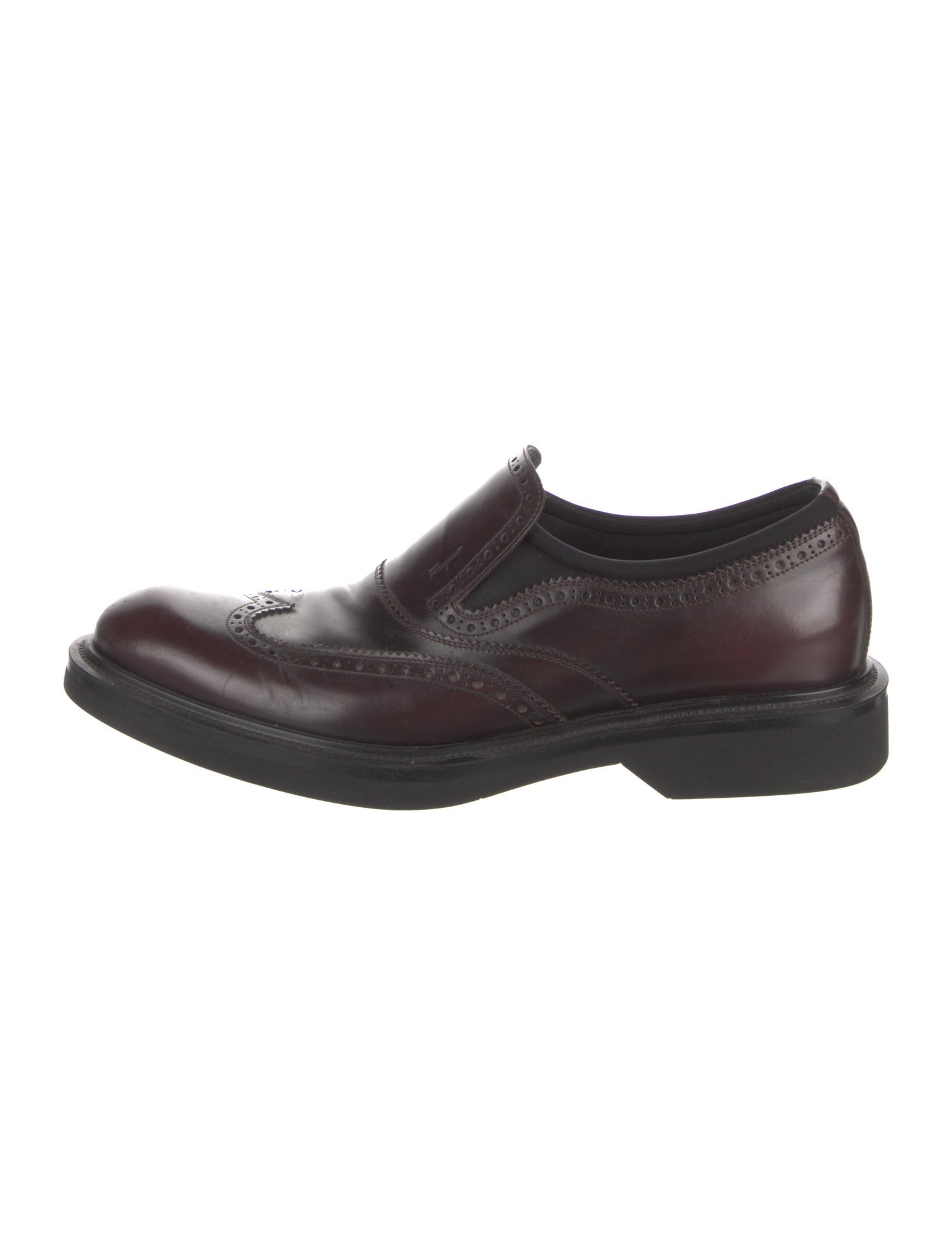 Salvatore Ferragamo Leather Lasercut Accents Dress Loafers