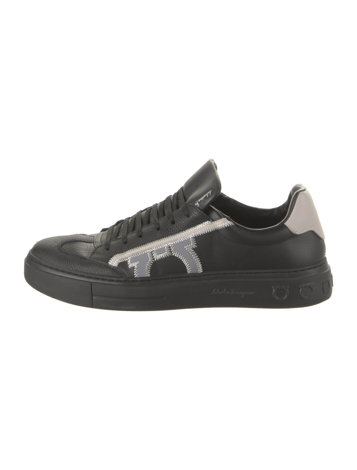 Salvatore Ferragamo Leather Printed Athletic Sneakers