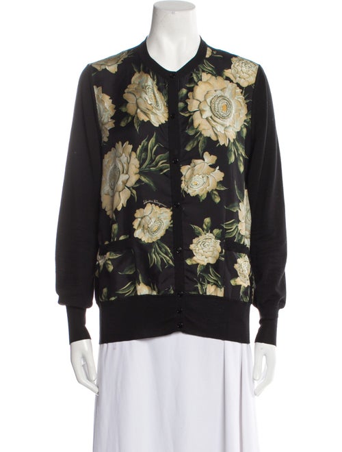 Salvatore Ferragamo Virgin Wool Floral Print Sweater