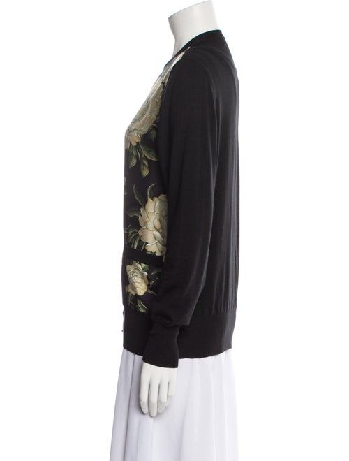 Salvatore Ferragamo Virgin Wool Floral Print Sweater