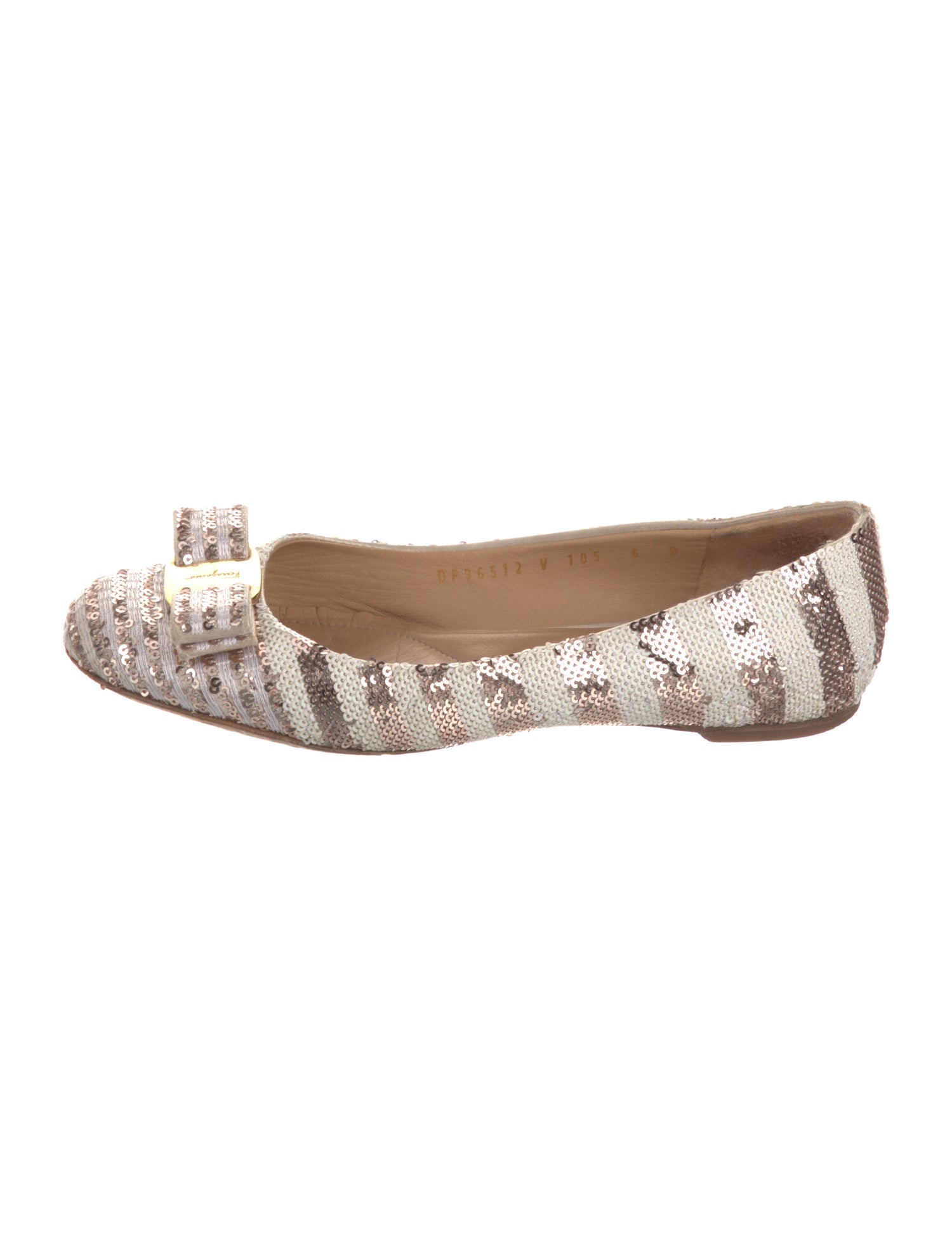 Salvatore Ferragamo Printed Bow Accents Ballet Flats