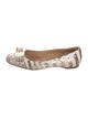Salvatore Ferragamo Printed Bow Accents Ballet Flats