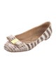 Salvatore Ferragamo Printed Bow Accents Ballet Flats