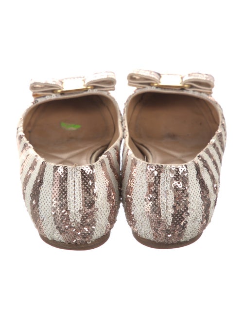 Salvatore Ferragamo Printed Bow Accents Ballet Flats