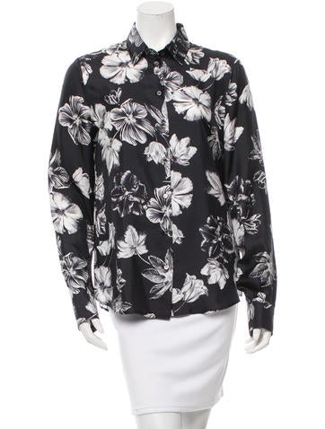 Salvatore Ferragamo Floral Print Silk Top