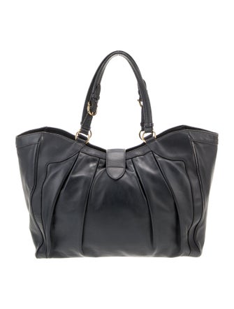 Salvatore Ferragamo Pleated Leather Shoulder Bag