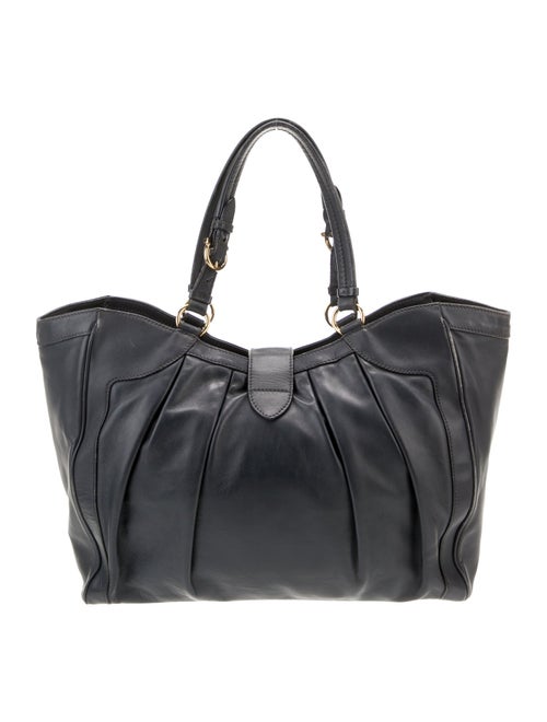 Salvatore Ferragamo Pleated Leather Shoulder Bag