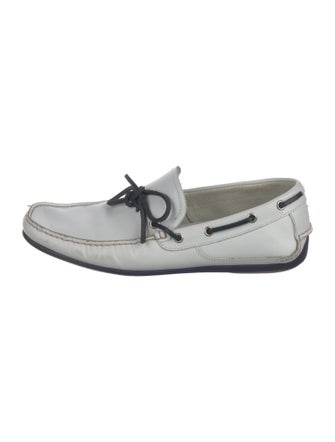 Salvatore Ferragamo Gancini Logo Leather Boat Shoes