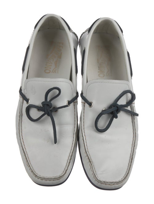 Salvatore Ferragamo Gancini Logo Leather Boat Shoes