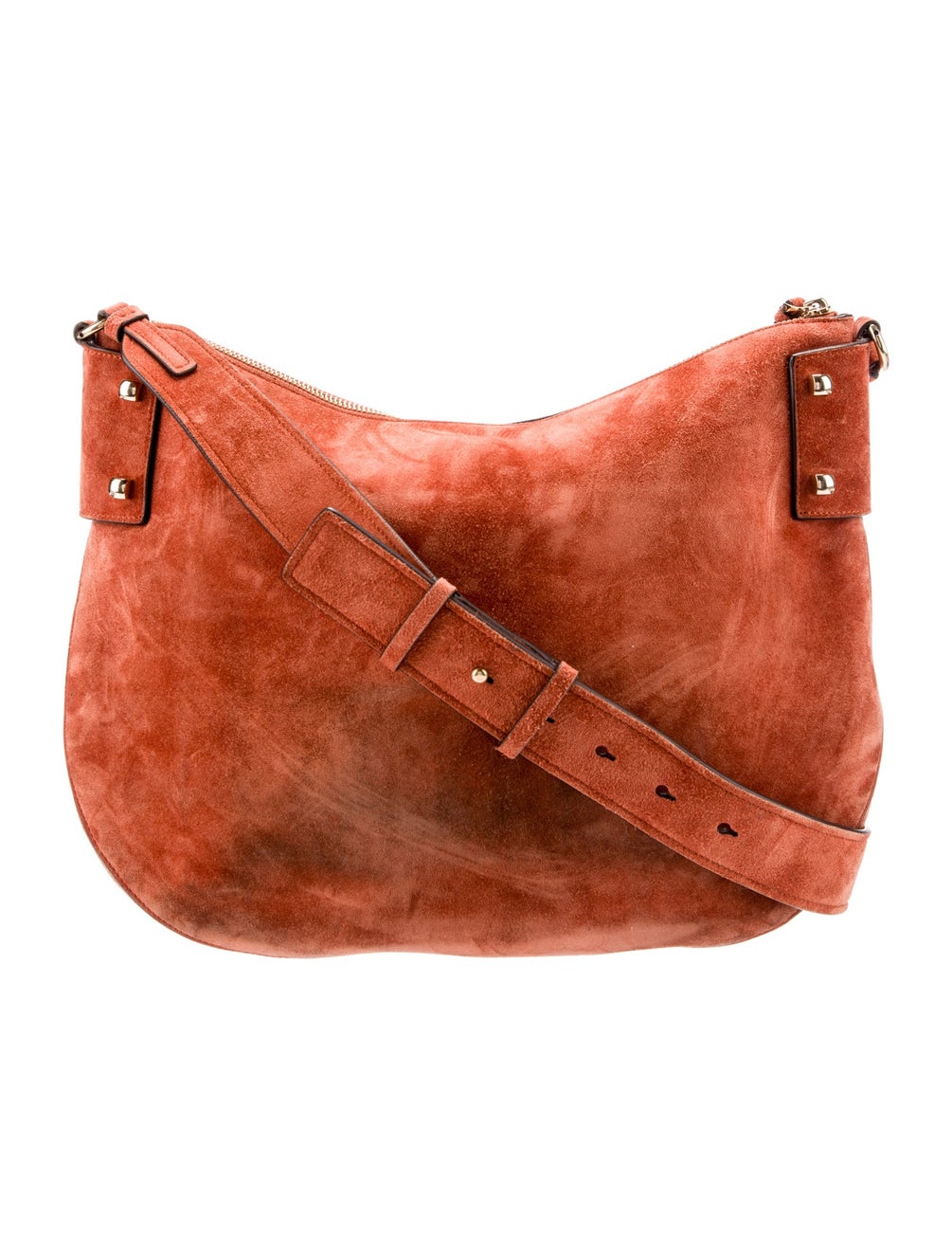 Salvatore Ferragamo Suede Messenger Bag Orange Crossbody Bags