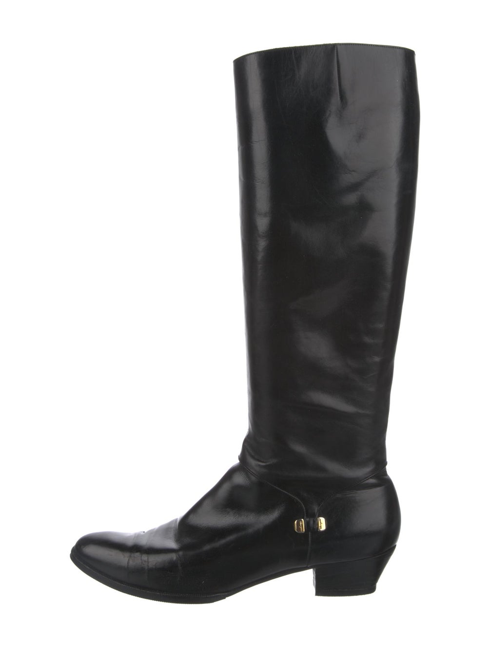 Salvatore Ferragamo Leather Riding Boots Black Boots, Shoes